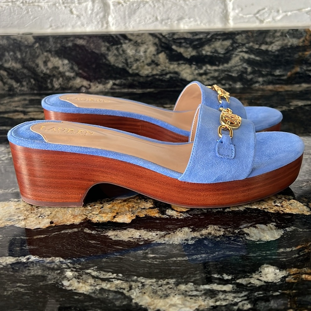NWOT Ralph Lauren Roxanne Embellished Platform Sandals - Picture 10 of 16